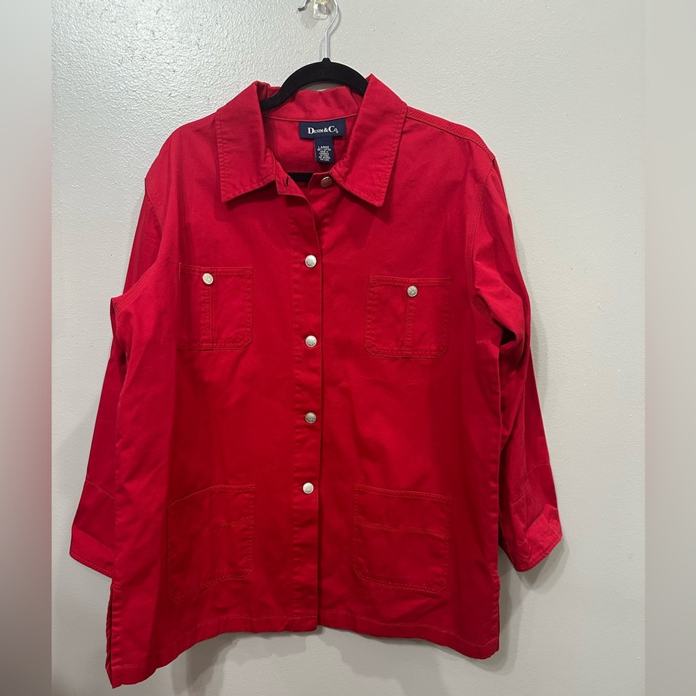 Denim&Co Red Jean Jacket